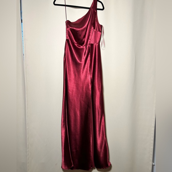 Birdy Grey Burgundy One-Shoulder Maxi Dress - Picture 3 of 5